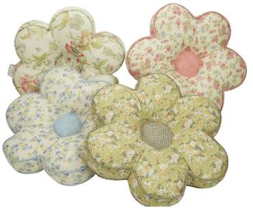 Bezaubernde Stuhlauflage Blume creme ca. Ø 42 cm – Sitzpolster